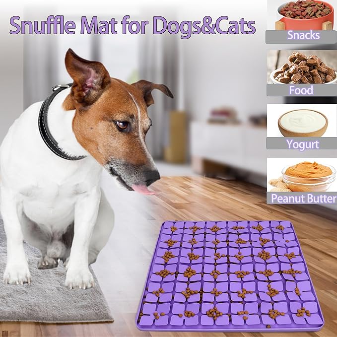 Silicone Snuffle Mat for Dog,Slow Feeder Lick Mat with Suction Cups for Slow Eating&Femont Silicone Snuffle Mat for Large Dogs