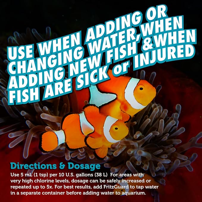 Fritz Aquatics FritzGuard Water Conditioner/Dechlorinator Makes Tap Water Safe for Fresh & Salt Water Aquariums (1-Gallon)