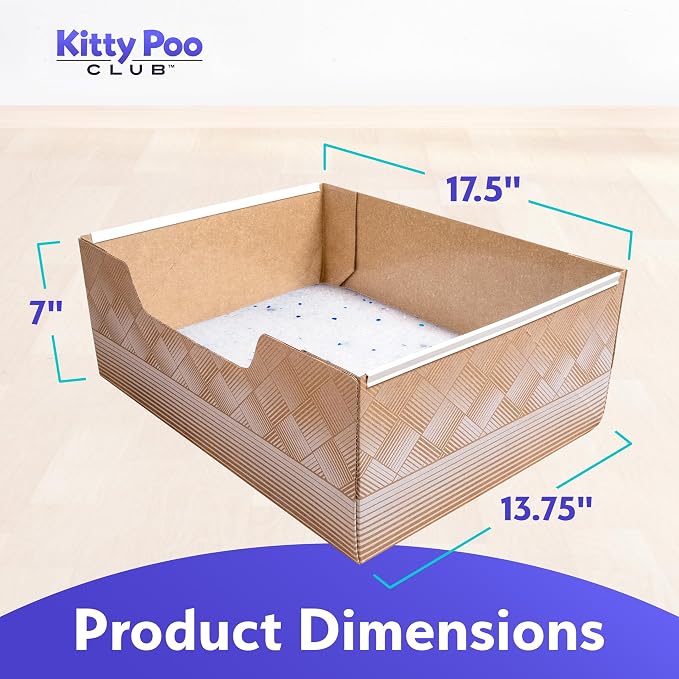 Kitty Poo Club Disposable Cat Litter Box 2-Pack with 2 Bags Ultra-Absorbent Silica Crystal Litter, Patented Leak-Proof Design, 30-Day System, Low Dust, Perfect for Travel and Multi-Cat Homes