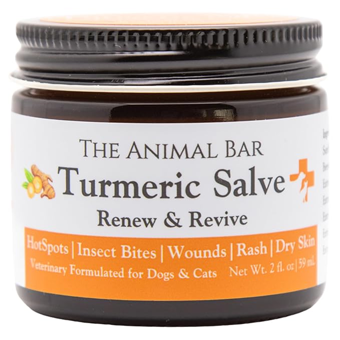 Turmeric Salve for Dogs & Cats Organic Turmeric & Calendula | Lick-Safe First Aid & Healing for Red Skin, Minor Wounds, Inflammation, Hot Spots & Itchy Skin | Vet Formulated | 2oz