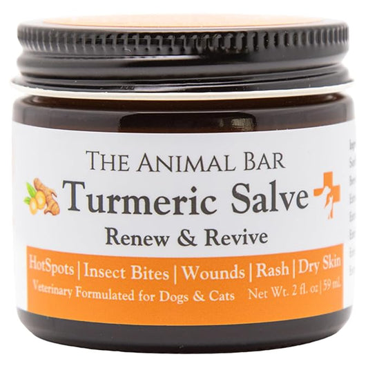Turmeric Salve for Dogs & Cats Organic Turmeric & Calendula | Lick-Safe First Aid & Healing for Red Skin, Minor Wounds, Inflammation, Hot Spots & Itchy Skin | Vet Formulated | 2oz