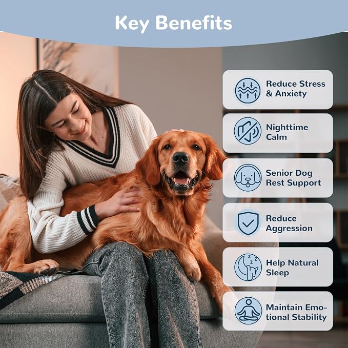 Dog Calming Chews with Melatonin Set, Dog Calming Soft Chews for Sleep, Fireworks, Storms, Thunder, Barking, Separation, 180 Count