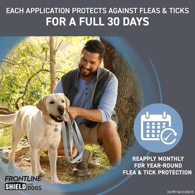 FRONTLINE Shield Flea & Tick Treatment for Dogs 5-10 lbs. (Pink) Count of 6