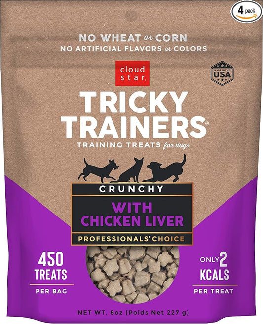 Cloud Star Tricky Trainers Crunchy, Low Calorie Training Dog Treat, Made in the USA, Wheat & Corn Free