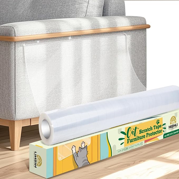 Anti Cat Scratch Furniture Protector,11.8" x 160" Self-Adhesive Couch Protector for Cat Claws, Heavy Duty Couch Cover Furniture Protectors from Cats Scratching Tape for Sofa, Corner, Door, Chair