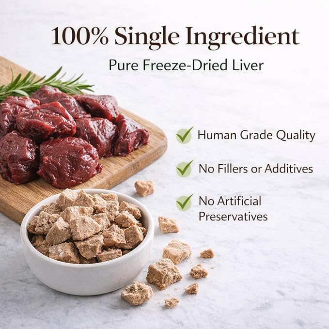 Freeze-Dried Dog Treats – Single Ingredient, High Protein, All-Natural (Pork)