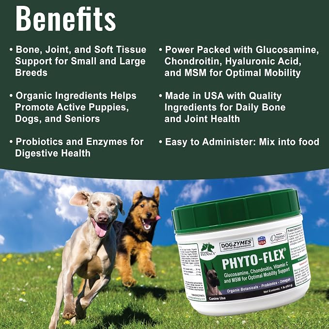 Dogzymes Phyto Flex - Glucosamine, Chondroitin, MSM and Hyaluronic Acid… (2 Pound)