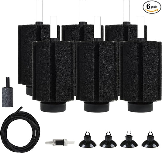 ALEGI Aquarium X Large Sponge Filter 150 Gallon,125 Gal Sponge Filter with Air Stone for Large Fish Tank (6 pcs)