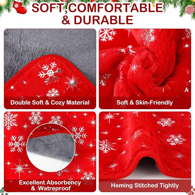 Tudomro 8 Pcs Guinea Pig Blankets Absorbent Washable Animal Fleece Bedding Cage Liners Waterproof Reusable Pet Pee Sleep Mat Pad Cover for Chinchilla Hamster Ferret(Snowflake,16 x 24 Inch)