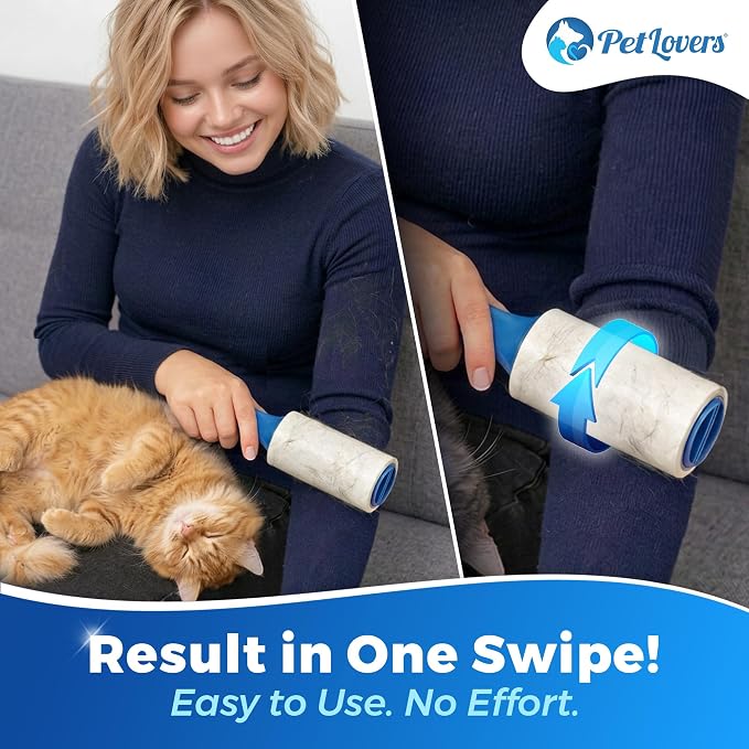 PetLovers Extra Sticky Lint Roller Value Set 200 Sheets for Pet Hair Removal, Dog and Cat Lint Remover 2 Pack