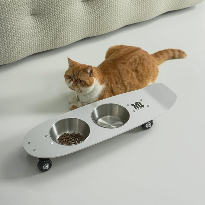 Dog Bowls Water and Food Cat Bowl Stainless Steel Bowl Pet Feeder Bowls for Medium Dogs and Cats Puppies, Silver