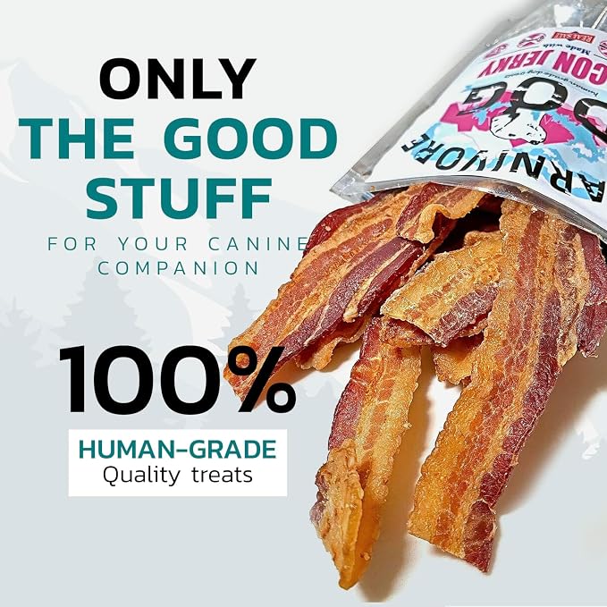 Carnivore Dog Dog Treats Human Graded Dog Treat. All Natural Ingredients (Bacon Jerky)