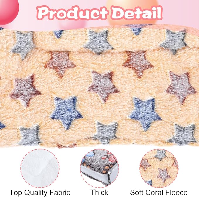 10 Pcs Guinea Pig Mats for Cage Washable, 13 x 10.6 Inch Guinea Pig Fleece Cage Liners, Soft Pet Bedding Pads for Small Animals Like Bunny Hamster Hedgehogs Indoor Use (5 Colors)
