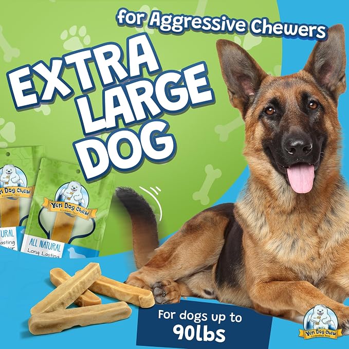 Yeti Dog Chew - Yak Cheese Himalayan - Healthy Long Lasting - Yak Chews for Large, Medium and Small Dogs - Yak Bones for Dogs - Natural Yak Cheese - X-Large, 3 lb, Approx 8 Pcs
