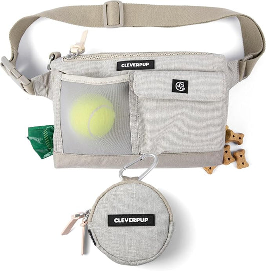 Cleverpup Training Sling & Snackpack Double Insulated Treat Pouch in Sand