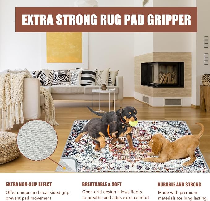 Washable Pee Pads for Dogs with Non-Slip Rug Pad, (2 Pack, 36"x42") Reusable Puppy Pads Super Leakproof Dog Traning Pads Whelping Pad for Dogs, Puppies, Doggie(Red-1)