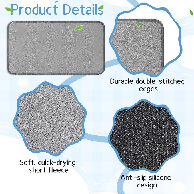 EupHHonycs 4 Pack Guinea Pig Cage Liners 16''X30'' Washable Guinea Pig Pee Pads Waterproof Reusable & Anti Slip Fleece Bedding Pads for Small Animals Bunny Rabbit Hamster, Gray