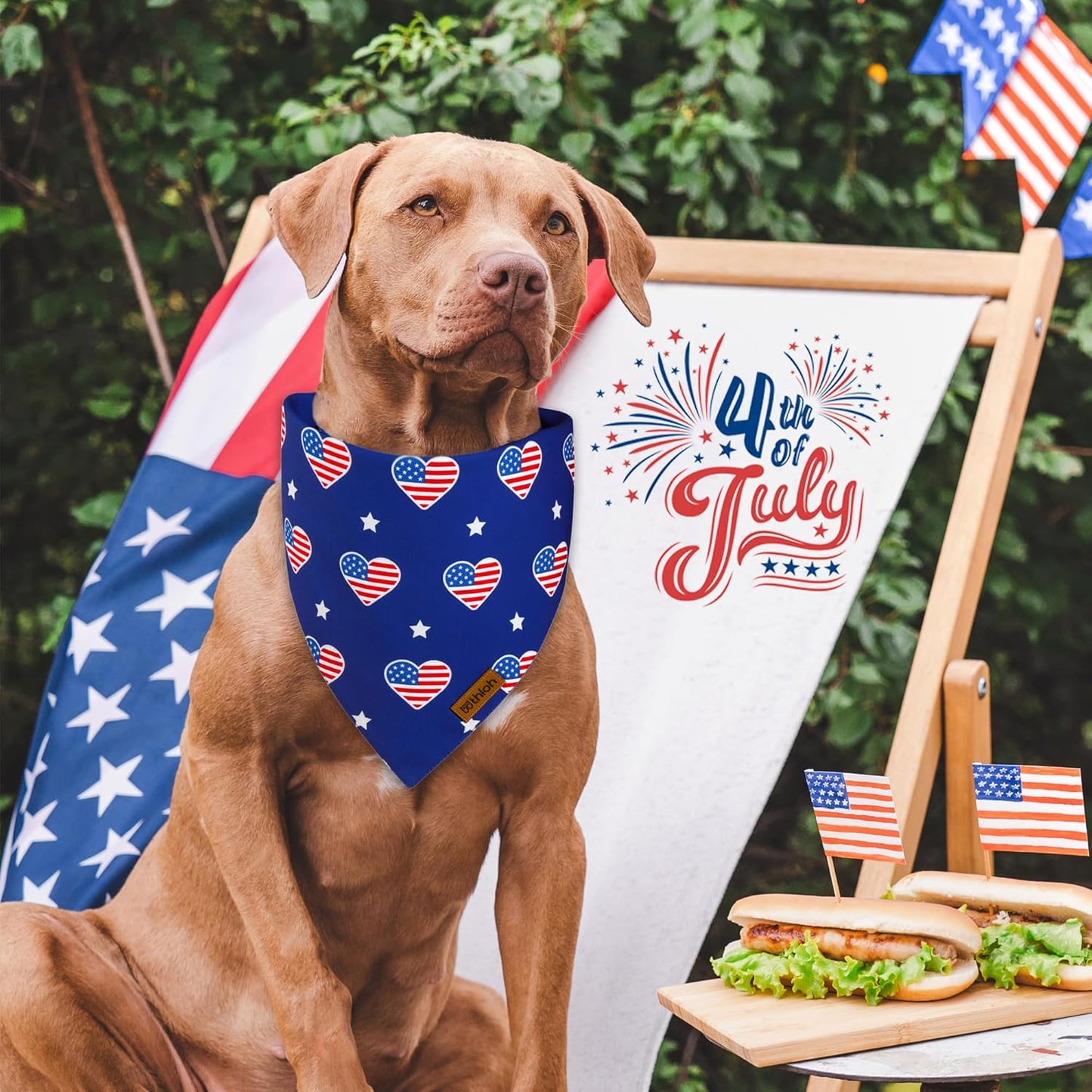 4th of July Dog Bandanas - 2 Pack Reversible American Flag Pet Scarf for Boy and Girl | Premium Durable Fabric | USA Patriotic Bandana for Small Medium Large and Extra Large Dogs (Small)