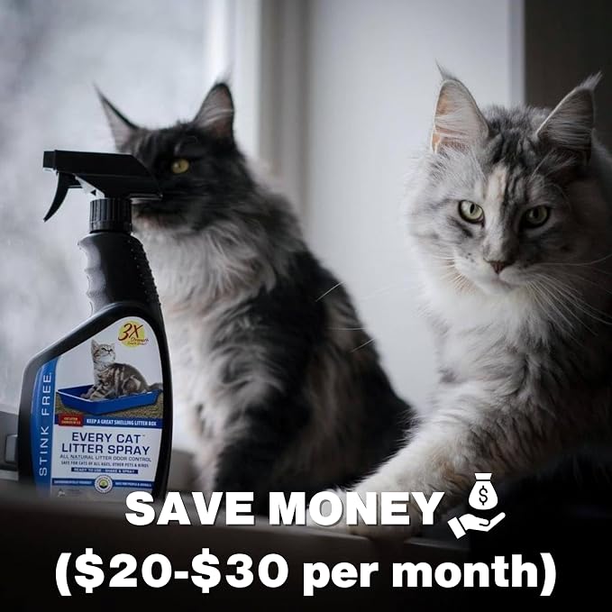 Every Cat Litter Spray Odor Eliminator (2 Pack) - Cut Litter Box Changes in Half! 24 oz.