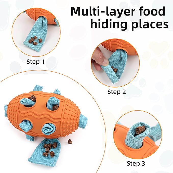 Dog Snuffle Ball-Interactive Dog Chew Toy with Natural Rubber Soccer Design, Dog Puzzle Toy that Promotes Cognitive Development, Slow-Feed Dog Treat Dispenser for Luxury Pet Toys