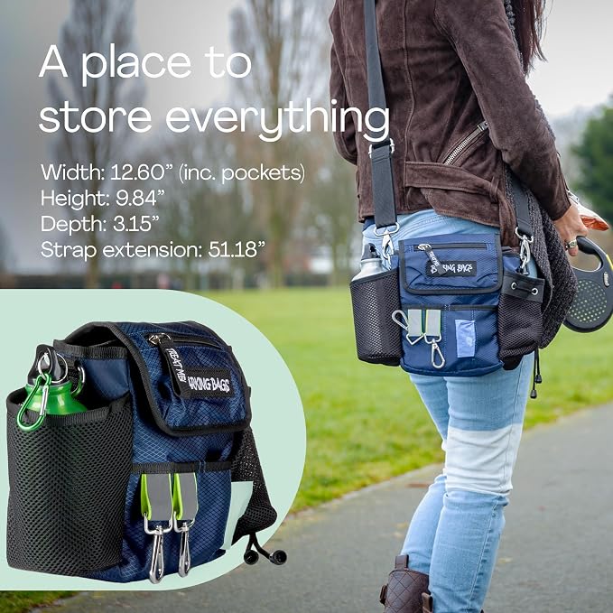 | The Original Dog Walking Bag | As Seen On Dragons’ Den | Lightweight & Practical Design | Carry Dog Toys, Dog Treats, Poop Bags & More With Ease | Extendable Shoulder Strap & Waistband