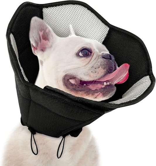 Dog Cone - Soft Cone for Dogs to Stop Licking, Pet E-Collar Alternative After Surgery, Adjustable Pet Recovery Collar for Wound Healing, Black Small