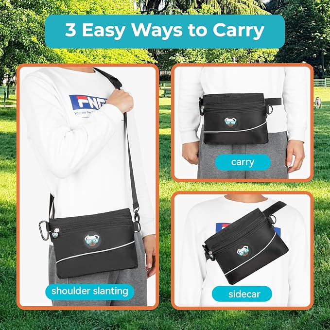 Joyride Harness Dog Training Treat Pouch - Adjustable Waist Belt, Clip-On Feature, & Built-in Poop Bag Dispenser Compact, Durable & Stylish Pet Reward Bag