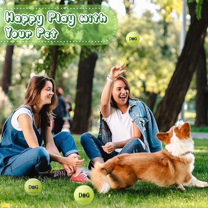 Yunsailing 40 Pack Tennis Balls Dog Toys Bulk 2.5 Inch with Carry Bags, Easy Catching Interactive Fetch for Pet Puppy Small Medium Large Dogs Training Exercise and Practice