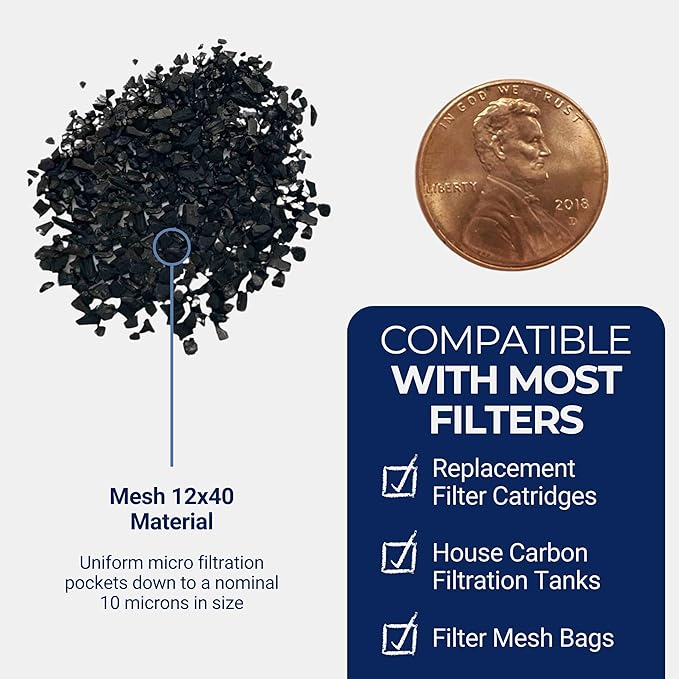IPW Industries Bulk Activated Carbon - Coconut Shell Granular Activated Charcoal (GAC) for Water Filtration - Replacement Media for Pre and Post Carbon Water Filters (4 lbs)