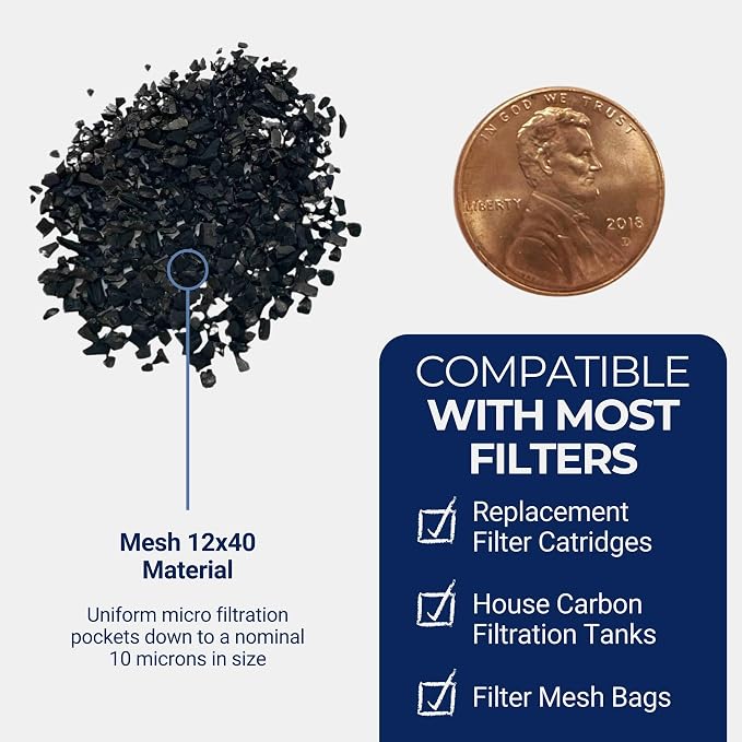 IPW Industries Bulk Activated Carbon - Coconut Shell Granular Activated Charcoal (GAC) for Water Filtration - Replacement Media for Pre and Post Carbon Water Filters (3 lbs)