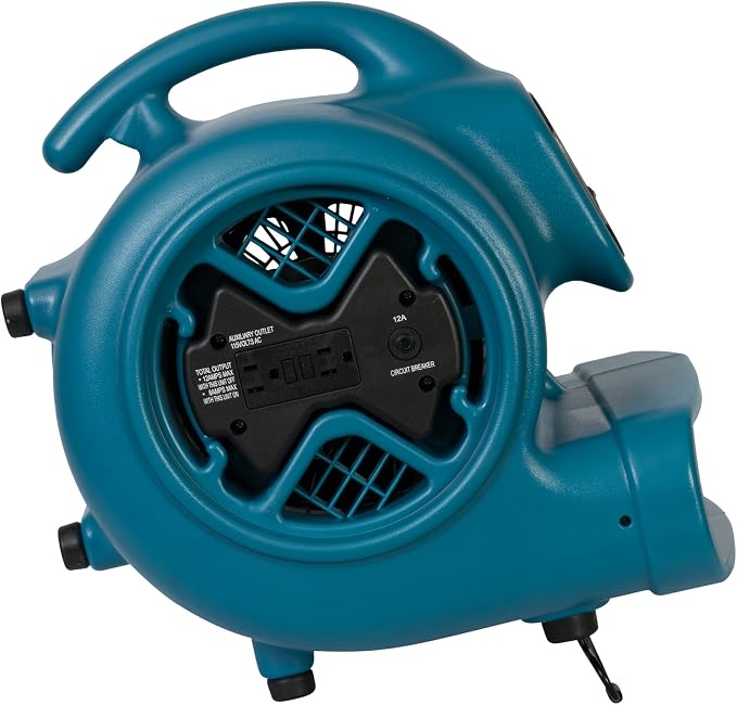 XPOWER X-600A Pro 1/3 HP 2400 CFM Centrifugal Air Mover, Carpet Dryer, Floor Fan, Blower, Daisy Chain, for Water Damage Restoration, Janitorial, Plumbing, Home Use