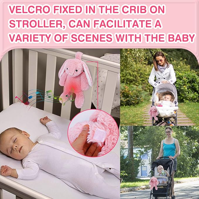 Baby Soother Cry Activated Sensor Toys,Heartbeat Bunny for Babies,Plush Stuffed Animal for Newborn Infants,Baby Toy Vibrating with Mom’s Heartbeat,Baby Shower Gifts for Girls and Boys