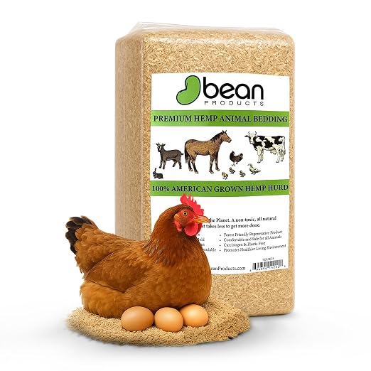Hemp Animal Bedding 5 Lbs = 25.5 Liters of Natural Ground Hurds - Super Absorbent- DUST Free- for Your Horse, Chicken, Rabbit, Reptile, Hamster, Cage Coop or CAT Litter - USA Grown - Carbon Negative