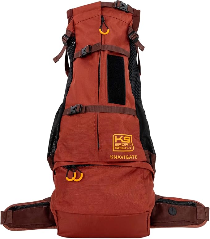 K9 Sport Sack Knavigate - Large, Dune - Ideal for Dogs with 20-22” Back Length - Adjustable, Backpack-Style Carrier with Internal Frame & Padded Hip Belt
