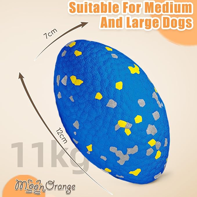 Moonorange 4.72" Indestructible Large Rugby Balls for Aggressive Chewers Durable Olive Bouncy Interactive Football Toy for Dogs Fetch Game Lightweight Floating Outdoor Training, Blue