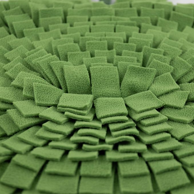 Apple Shaped Dog Snuffle Mat, 22" x 18" Large Interactive Sniff Mat for Slow Feeding & Foraging, Cute Green Enrichment Puzzle Toy for All Dogs Cats, Washable Nosework Training Pad to Relieve Boredom