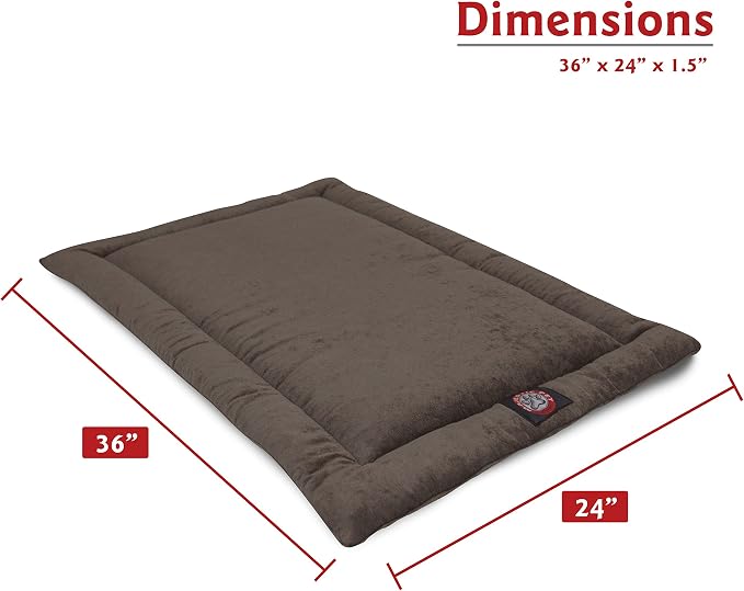 Majestic Pet Orthopedic Memory Foam Dog Crate Mat - Plush Pet Bed Pad for Crates & Kennels | USA Crafted | 36"x23" Villa Storm