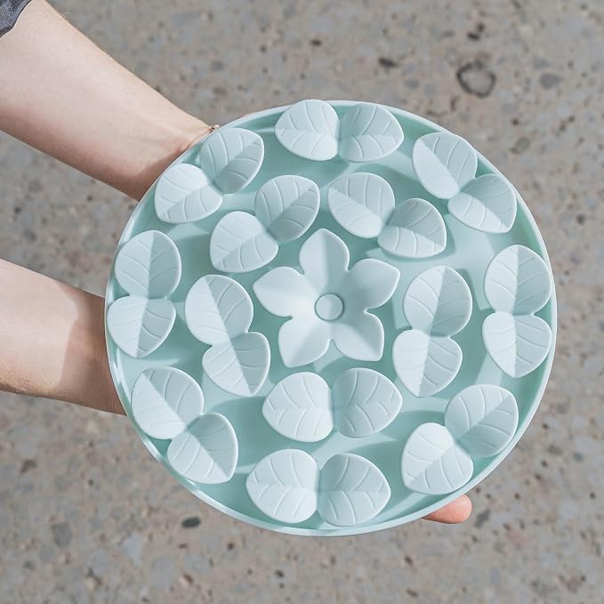 Dexypaws: Enrichment Snuffle Mat: Sky Blue Circle - Textured Dog Feeding Pad, Food Grade Silicone, Spread Food & Treats, Pet Soothing, Suction Back