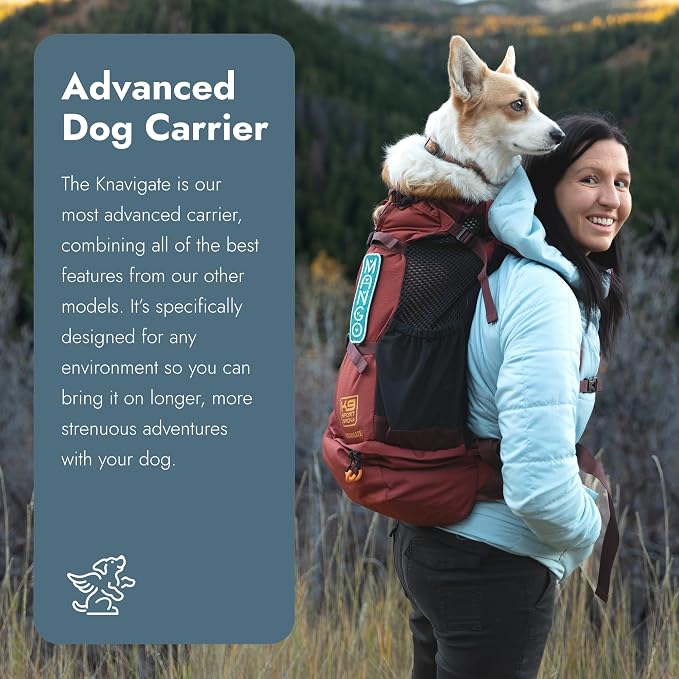 K9 Sport Sack Knavigate - X-Large, Dune - Ideal for Dogs with 23-25” Back Length - Adjustable, Backpack-Style Carrier with Internal Frame & Padded Hip Belt