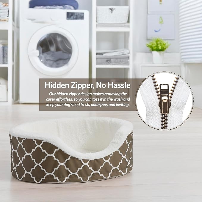MidWest Homes for Pets Orthoperdic Egg-Crate Nesting Pet Bed w/ Teflon Fabric Protector, Medium Brown
