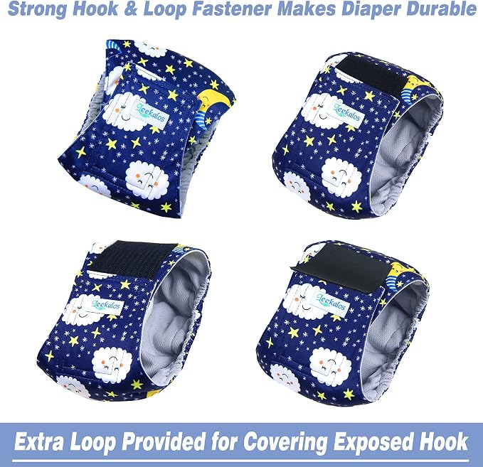 Leekalos Male Dog Diapers (3 Pack), High Absorbing Dog Belly Bands for Male Dogs, Washable Reusable Dog Male Wraps (Sky, X-Small)