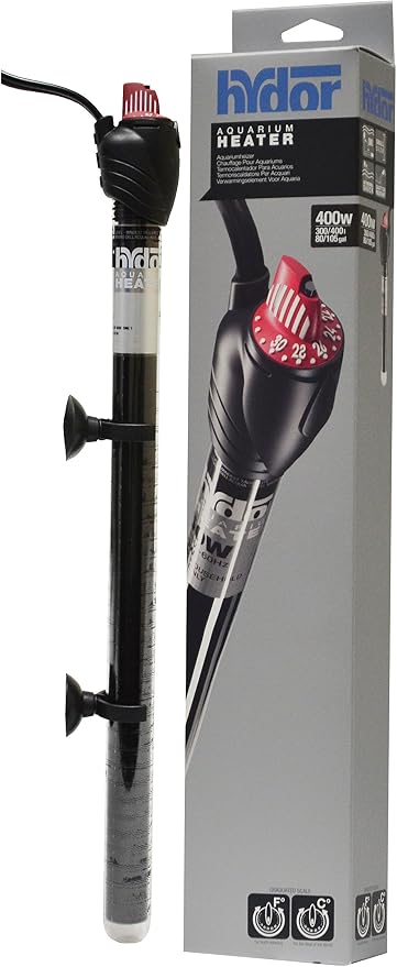 Hydor Theo Shatterproof Aquarium Heater, 400-Watt & Ideal For 80 To 105 Gallon Fish Tanks, 15.5 Inches Long