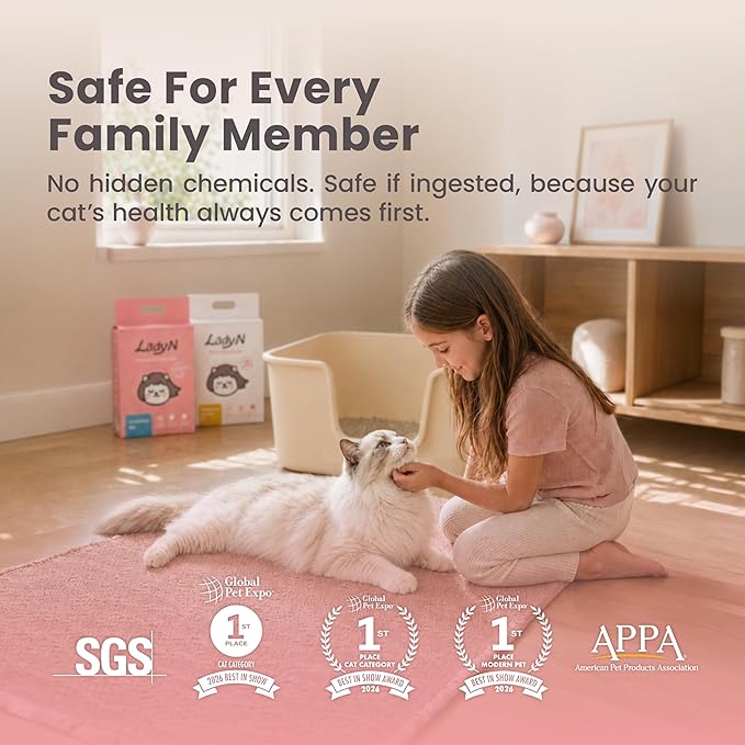 Lady N Granular Tofu Cat Litter Yosemite Scent, Mini-Pellet Compatible with Automatic Self-Cleaning Cat Litter Box, Premium Clumping, Low Dust, Probiotic Odor Control 18lb