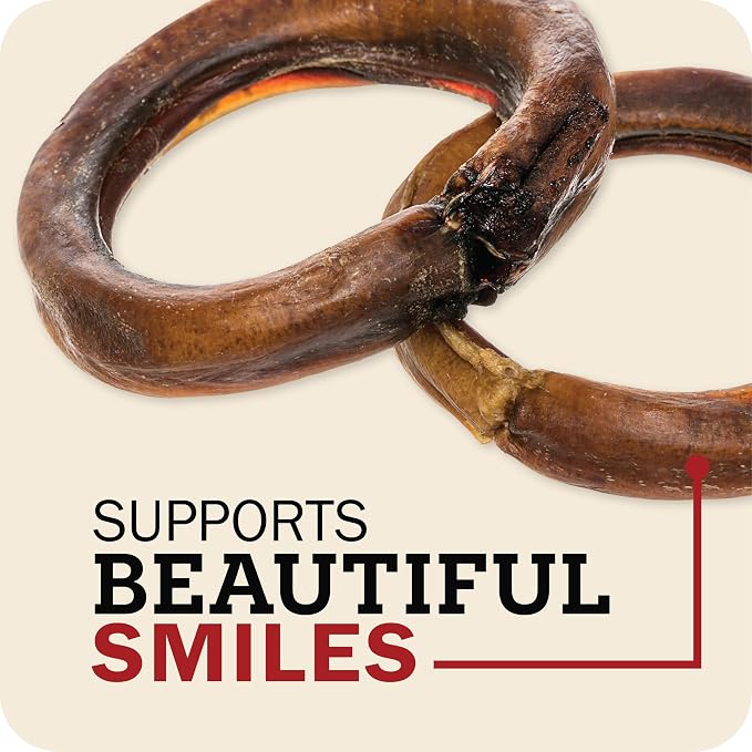 Redbarn Pet Products All-Natural 4" Bully Stick Rings for Dogs - Premium Grain-Free & Rawhide-Free Single Ingredient Long Lasting Low Odor Dental Treat for Chewers - 3 Count