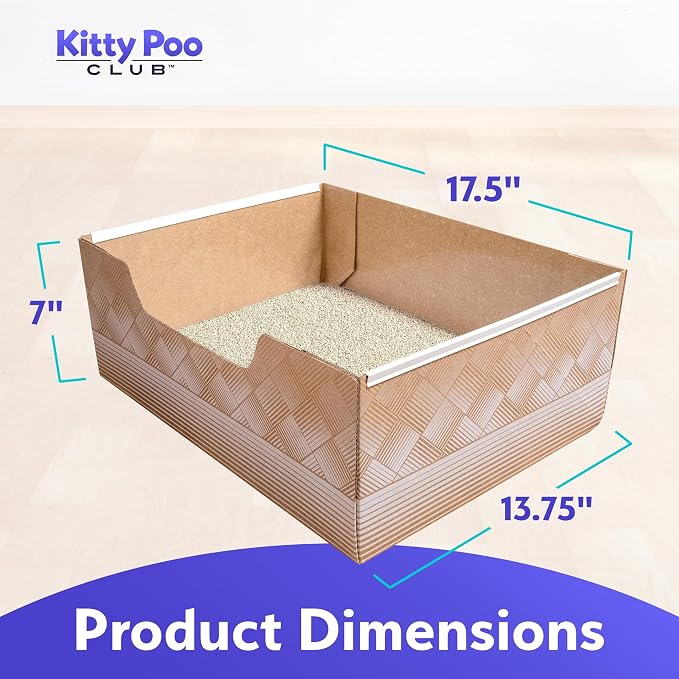 Kitty Poo Club Disposable Cat Litter Box 2-Pack with 2 Bags Harvest Blend Corn & Wheat Clumping Litter, Plant-Based, Patented Leak-Proof Design, Low Dust & Soft on Paws, Travel & Multi-Cat
