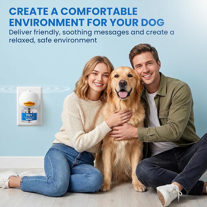 Dog Calming Pheromone Diffuser Kit, 120 Days Long Lasting Calming Diffuser for Dogs, Relieves Anxiety, Barking, Fighting, Destructive Behavior & Accidental Peeing, 2 Diffusers 4 Refills, Odorless