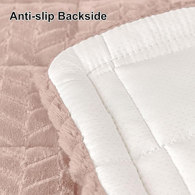 Smiry Couch Cover for Dogs, Non Slip Fuzzy Pet Sofa Covers Washable for 2-3 Cushion Couch, Soft Thick Furniture Protector for Cats Dogs, Against Fur, Dirt, Scratch Resistant (Dusty Pink, 27.6"x59")