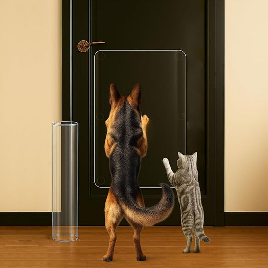 Heavy Duty Door Protector from Dog Scratching 16 x 30'' Transparent PVC Pet Door Guard Protection, Easy Install & Remove Custom-Cut Anti-Scratch Shield for Interior Doors, Cat Damage Prevention 1-Pack