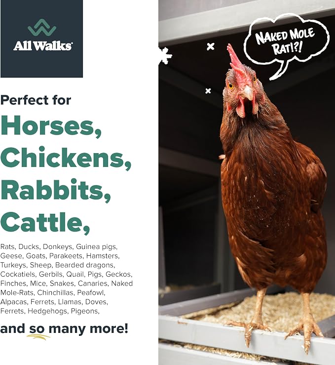 All Walks 150 Liter(30 lbs) Hemp Bedding for Chicken Coops, Hampters, Ducks, and Turkeys - 100% Natural, Superior Odor Control, Biodegradable Pet Bedding, Dust-Free - Made in USA