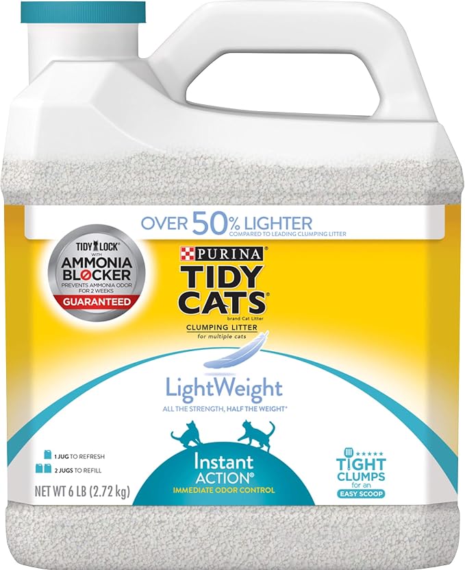 Purina Tidy Cats Light Weight, Low Dust, Clumping Cat Litter, LightWeight Instant Action Multi Cat Litter - 6 lb. Jug